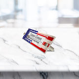 VWAQ Custom American Flag Name Plate for Wall - Patriotic Clear Acrylic - Personalized Office Decor Nameplate Sign Gift - WACS18
