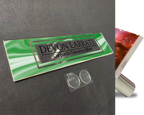 VWAQ Personalized Green Wave Name Plate for Wall - Clear Acrylic Glass - Custom Office Decor Nameplate Sign Gift - WACS47