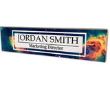 VWAQ Custom Space Nameplate for Wall - Clear Acrylic Glass - Personalized Galaxy Office Decor Name Plate Sign Gift - WACS50