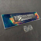 VWAQ Custom Space Nameplate for Wall - Clear Acrylic Glass - Personalized Galaxy Office Decor Name Plate Sign Gift - WACS50