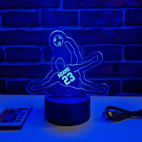 Custom Soccer Coach Gift, Jersey Name Night Light up Acrylic Sign - Personalized Lamp Acrylic Sign - Multi Color LED Light Base VWAQ ACR8