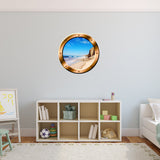 VWAQ Ocean Beach View Bronze Porthole Window Peel and Stick Vinyl Wall Decal - BP32 - VWAQ Vinyl Wall Art Quotes and Prints