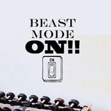 Beast Mode On! Motivational Quotes Decal Wall Art Fitness - VWAQ Vinyl Wall Art Quotes and Prints