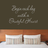 VWAQ Begin Each Day with A Grateful Heart Wall Quotes Decal - VWAQ Vinyl Wall Art Quotes and Prints