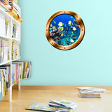 VWAQ Coral Reef Fish View Bronze Porthole Peel and Stick Vinyl Wall Decal - BP16 - VWAQ Vinyl Wall Art Quotes and Prints