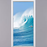 VWAQ Ocean Door Mural Vinyl Decor - Beach Door Wrap Decal Kids Bedroom - DM3