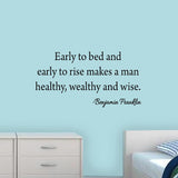 VWAQ Early to Bed and Early to Rise Ben Franklin Wall Quotes Decal - VWAQ Vinyl Wall Art Quotes and Prints