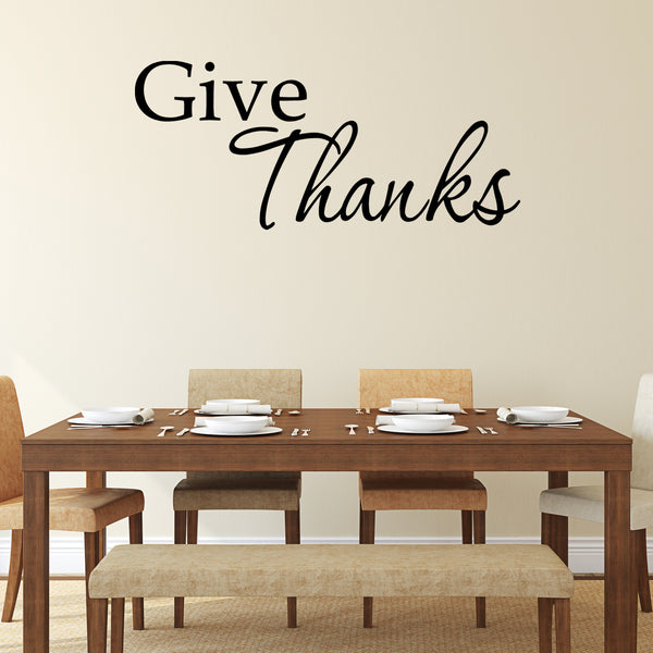 VWAQ Give Thanks Vinyl Wall Decal - VWAQ Vinyl Wall Art Quotes and Prints