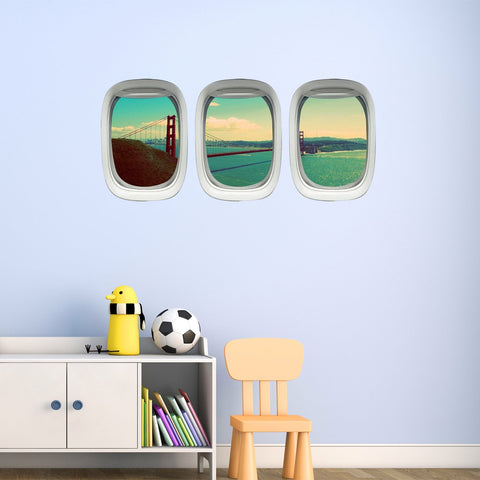 VWAQ Golden Gate Bridge Wall Decal - Airplane Window Decal - PPW17 - VWAQ Vinyl Wall Art Quotes and Prints