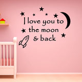 VWAQ I Love You To The Moon and Back Wall Decal - VWAQ Vinyl Wall Art Quotes and Prints