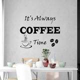 VWAQ Its Always Coffee Time Wall Decals Vinyl Quotes for Kitchen Wall Sticker Sayings - VWAQ Vinyl Wall Art Quotes and Prints