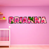 VWAQ Personalized Flower Name Wall Decals for Girls - Floral Custom Nursery Name Decal, Kids Vinyl Wall Decor Stickers - NS3 - VWAQ Vinyl Wall Art Quotes and Prints