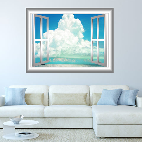 VWAQ Clouds Window Frame Peel and Stick Vinyl Wall Decal - NW76 - VWAQ Vinyl Wall Art Quotes and Prints