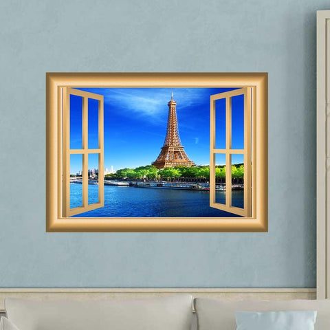 VWAQ Eiffel Tower Wall Sticker Paris Window Decal Peel and Stick Mural - NW7 - VWAQ Vinyl Wall Art Quotes and Prints