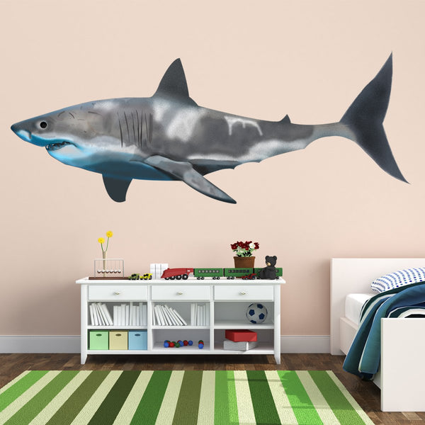 VWAQ Great White Shark Wall Decal Peel & Stick Shark Room Decor - PA22FB - VWAQ Vinyl Wall Art Quotes and Prints