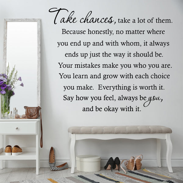 VWAQ Take Chances a Lot of Them Home Decor Vinyl Wall Decal - VWAQ Vinyl Wall Art Quotes and Prints