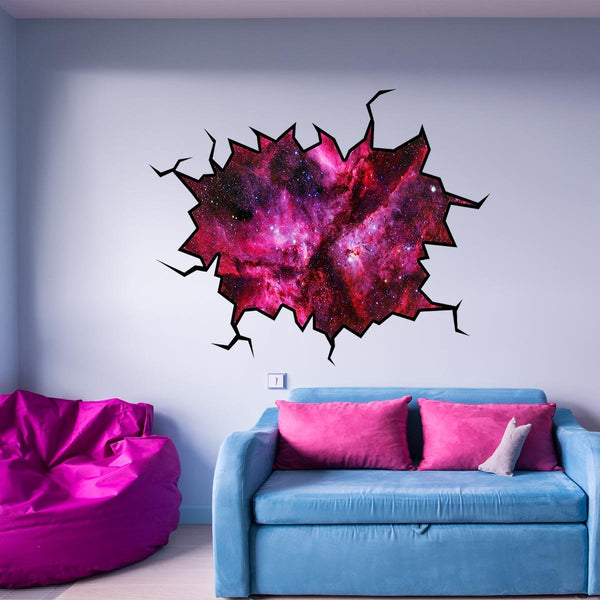 VWAQ Galaxy Wall Decal Nebula Outer Space Cosmic Sticker Hole In The Wall - WC9 - VWAQ Vinyl Wall Art Quotes and Prints