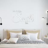 VWAQ Mr. & Mrs. Custom Wall Decal with Date Established -Insert Name- Personalized Wedding Decal CS6
