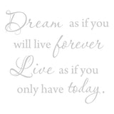 Dream as if You'll Live Forever Live as if You'll Only Have Today Wall Decal VWAQ