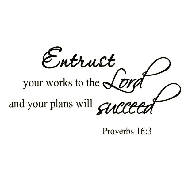 VWAQ Entrust Your Works to the Lord Bible Wall Quotes Decal - VWAQ Vinyl Wall Art Quotes and Prints