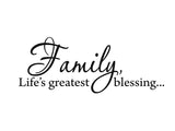 VWAQ Family, Life's Greatest Blessing Home Decor Vinyl Wall Decal - VWAQ Vinyl Wall Art Quotes and Prints