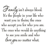 VWAQ Family Isn't Always Blood Inspirational Wall Decal - VWAQ Vinyl Wall Art Quotes and Prints
