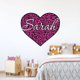 VWAQ Custom Name Pink Cheetah Print Wall Decal - GH3 - VWAQ Vinyl Wall Art Quotes and Prints
