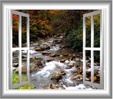 VWAQ Rocky Mountain Stream Window Frame Peel and Stick Vinyl Wall Decal - GJ401 - VWAQ Vinyl Wall Art Quotes and Prints