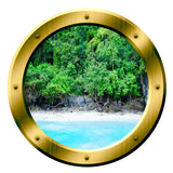 VWAQ Ocean Shoreline Silver Porthole Window View Peel and Stick Vinyl Wall Decal - GP15 - VWAQ Vinyl Wall Art Quotes and Prints