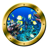 VWAQ Coral Reef Fish View Porthole Peel and Stick Vinyl Wall Decal - GP16 - VWAQ Vinyl Wall Art Quotes and Prints