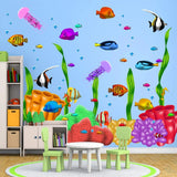Coral Reef Kids Wall Decals - Under The Sea Peel and Stick Ocean Fish Stickers Large 69 PCS VWAQ - HOL26