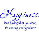 Happiness Isn't Having What You Want Wall Decal VWAQ