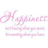 Happiness Isn't Having What You Want Wall Decal VWAQ