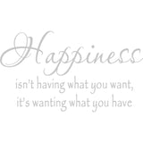 Happiness Isn't Having What You Want Wall Decal VWAQ