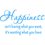 Happiness Isn't Having What You Want Wall Decal VWAQ