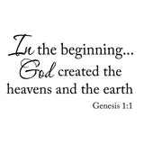VWAQ In the Beginning God Created the Heavens Genesis 1:1 Wall Decal - VWAQ Vinyl Wall Art Quotes and Prints