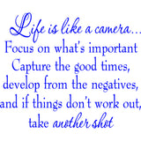 Life is Like a Camera Vinyl Wall Decal VWAQ