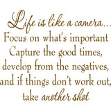 Life is Like a Camera Vinyl Wall Decal VWAQ