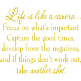 Life is Like a Camera Vinyl Wall Decal VWAQ