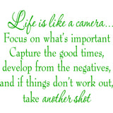 Life is Like a Camera Vinyl Wall Decal VWAQ