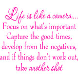 Life is Like a Camera Vinyl Wall Decal VWAQ