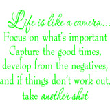 Life is Like a Camera Vinyl Wall Decal VWAQ