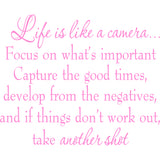 Life is Like a Camera Vinyl Wall Decal VWAQ