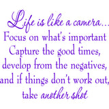 Life is Like a Camera Vinyl Wall Decal VWAQ