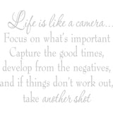 Life is Like a Camera Vinyl Wall Decal VWAQ