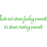 Life Isn't About Finding Yourself, It's About Creating Yourself Wall Decal VWAQ