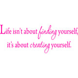 Life Isn't About Finding Yourself, It's About Creating Yourself Wall Decal VWAQ
