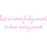 Life Isn't About Finding Yourself, It's About Creating Yourself Wall Decal VWAQ