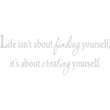 Life Isn't About Finding Yourself, It's About Creating Yourself Wall Decal VWAQ