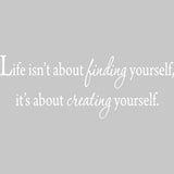 Life Isn't About Finding Yourself, It's About Creating Yourself Wall Decal VWAQ